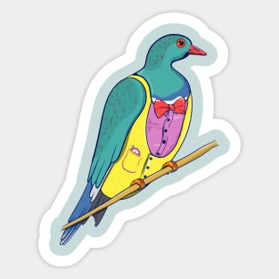 WOOD PIGEON wearing a suit Sticker